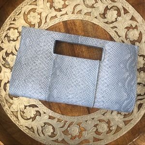 Faux Snake Skin Clutch